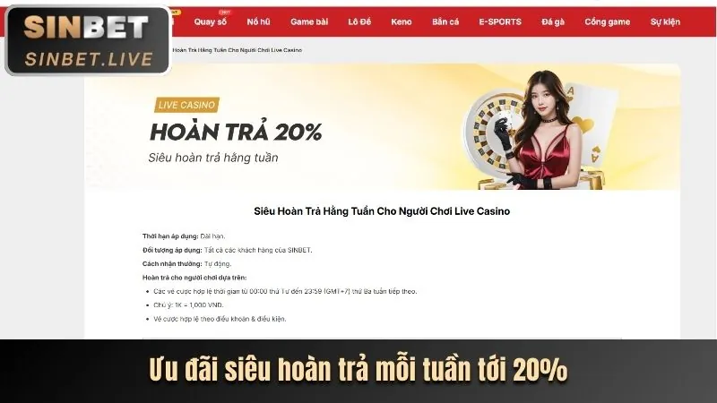 Thưởng nạp lại hàng tuần tại 888now19